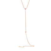 0.07ct 14k Rose Gold Diamond Triangle Lariat Necklace